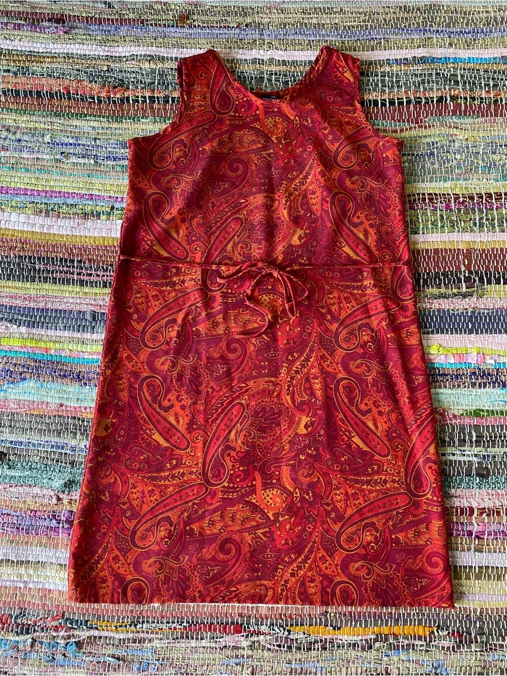 Vintage Y2K Red Paisley Summer Tank Dress Truly Zellers 00s - Picture 3 of 4